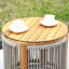 Outdoor Round Solid Wood Side Table-672436138