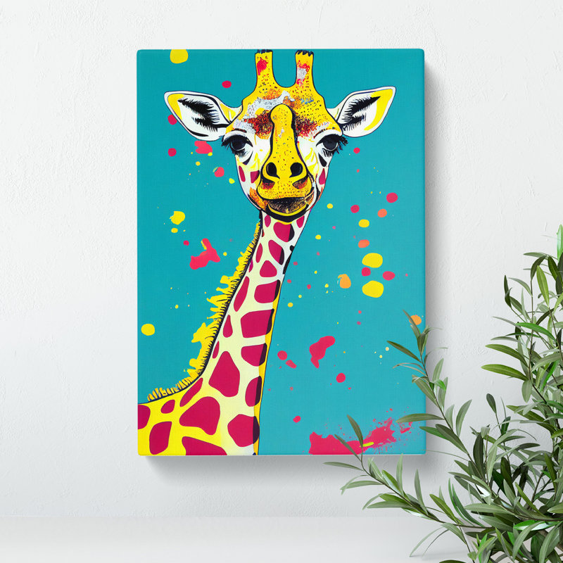 XC1022-1588X Colourful Giraffe No.2 - Wrapped Canvas Print, 60cm H x 40cm W x 3cm D