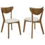 Chaises de salle à manger de style Mid-Century moderne brun clair et châtaignier de 2 pièces - 2 pièces