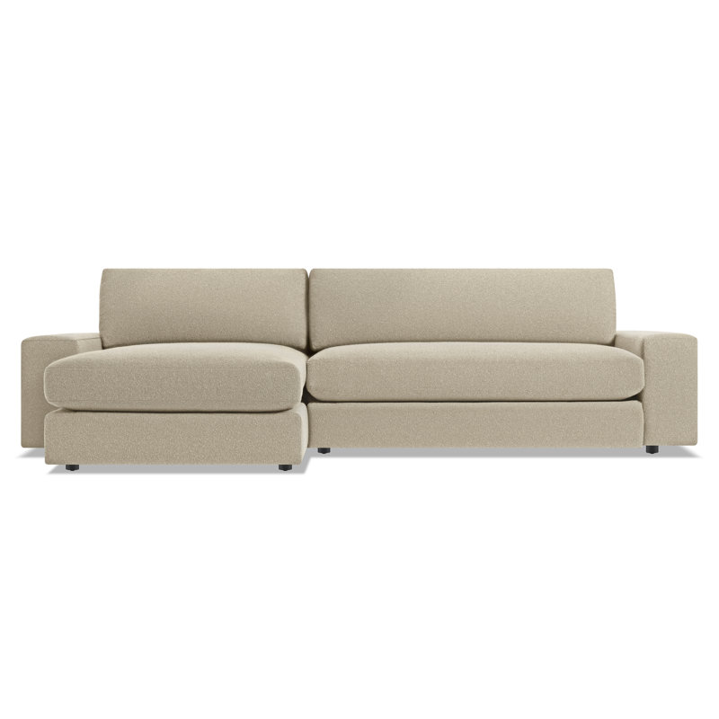 Esker Chaise Sectional, Kelso Blue Polyester, Left Hand Facing