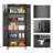72" H Garage Storage Cabinets with Wheels,Metal Storage Cabinets with Door Pegboard for Garage Home Office Storage,Assembly Required-600035085