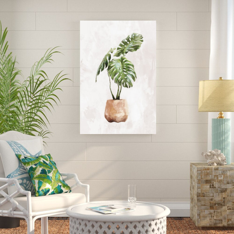 «Monstera Plant In Clay Pot - Print», H 48 po x l 32 po
