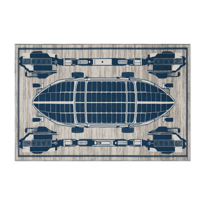 Transportation Gray Indoor and Outdoor Area Rug