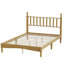 Wood Platform Bed With Gourd Shaped Headboard,Retro Style Platform Bed With Wooden Slat Support-480182155