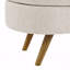 Repose-pieds Basic (type banc), banc de rangement ovale, pieds en bois d'hévéa, beige