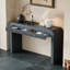 Console rustique avec façade de tiroir cannelée, table d'entrée avec coins courbés et pieds épais, table de canapé robuste pour le couloir et le salon-2040233709
