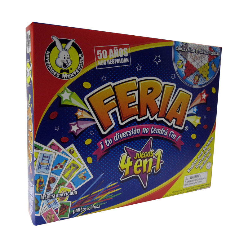 Multi-Color 4-in-1 Board Game Set for Kids and Family