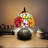 Standwood Tiffany Mini Table Lamp Red Orange Stained Glass Rose Flowers Included LED Bulb 12"H*8"W*8"D