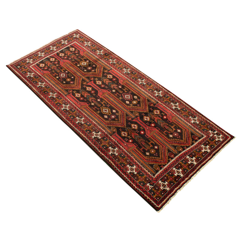 Tapis de couloir en Tapis décoratif laine de conception unique 4 pi 6 po x 9 pi 11 po noué à la main New Age