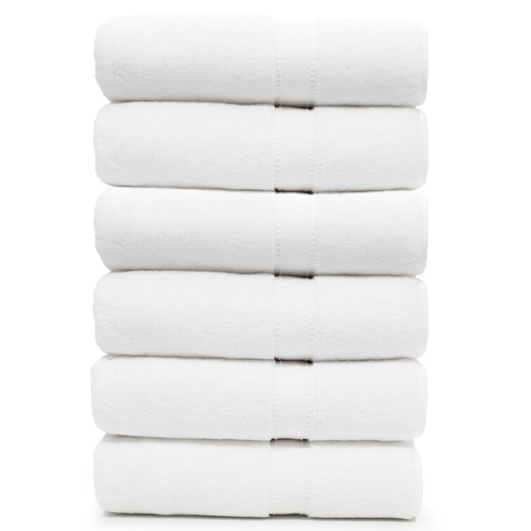 Cascata Turkish Cotton Hand Towels (Set of 6) Wade Logan Color: White