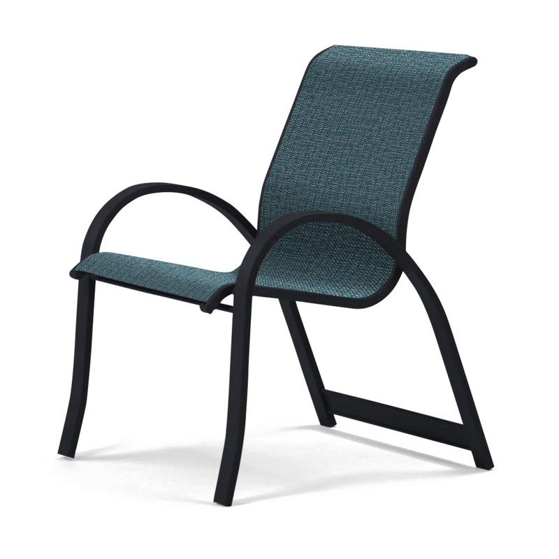 Aruba Stacking Patio Dining Armchair, Yellow, Black