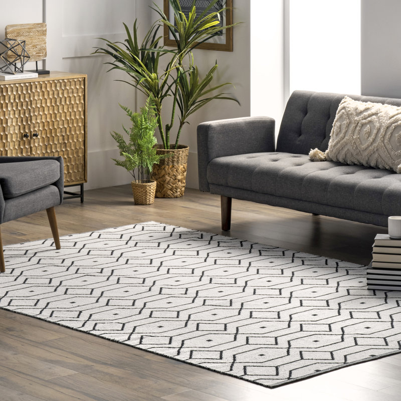 Geometric Indoor Rug, Rectangle 5' x 8'