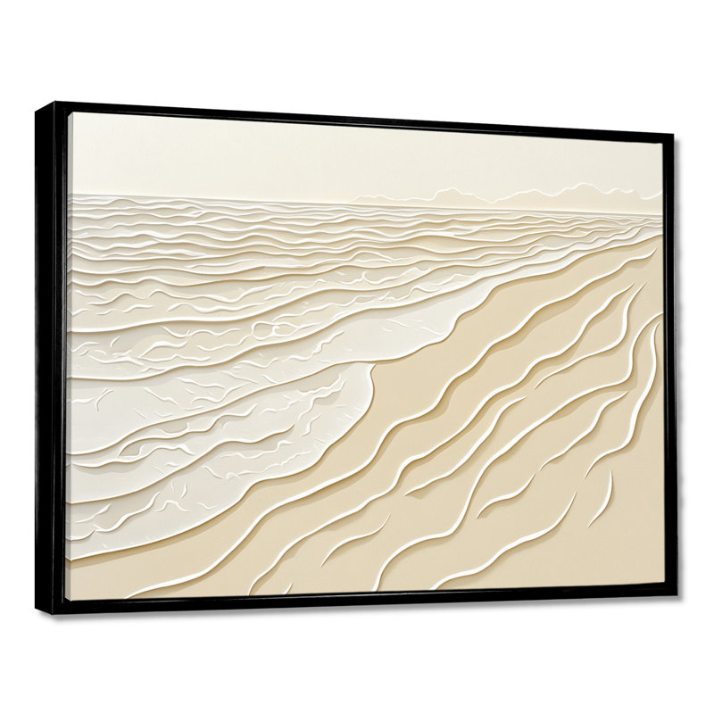 Sable doré côtier - reproduction d'art mural côtier, H 30 po x l 40 po, Impression dans un cadre flottant sans passe-parto