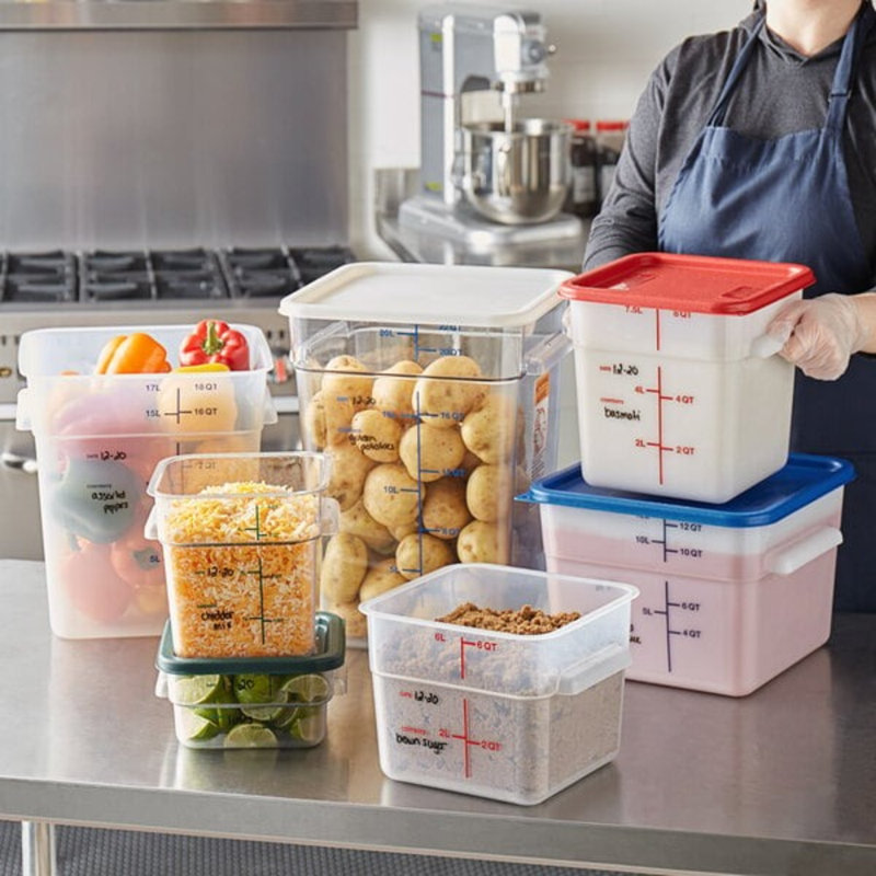 Vigor 22 pte Contenant alimentaire transparent en polycarbonate - homologué NSF, lavable au lave-vaisselle, empilable