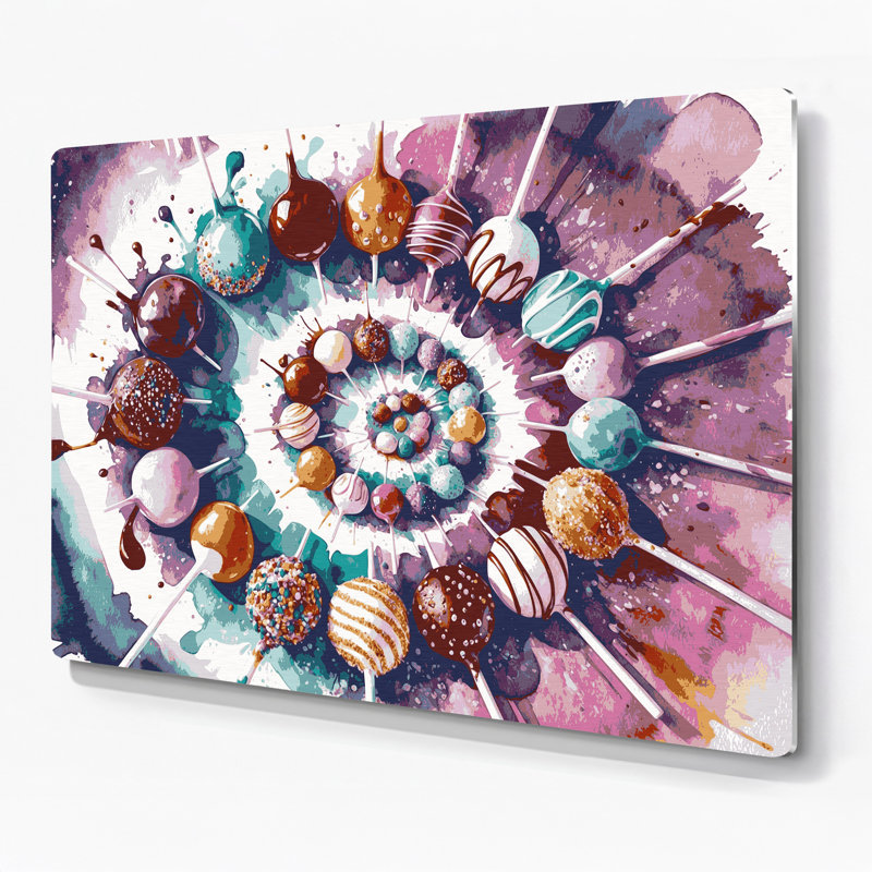 Art mural en métal «Desserts Cake pops», H 8 po x l 10 po