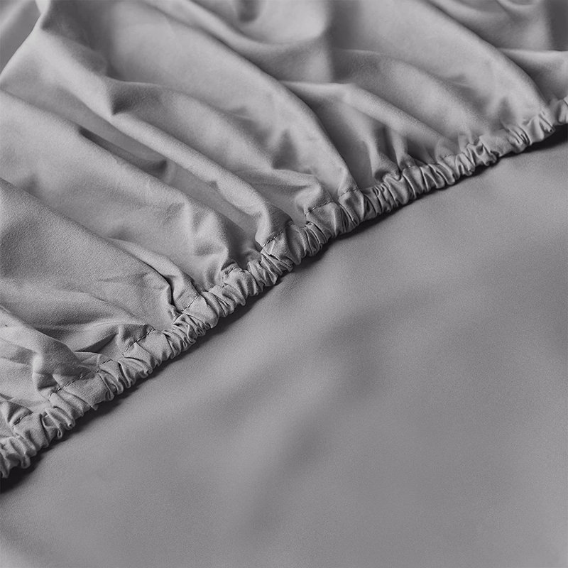 Aerona 200 Thread Count Microfiber Brushed Fitted Sheet, Grey, Super King (6')