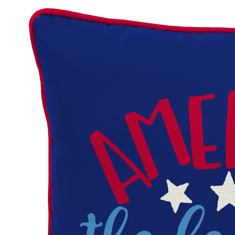 18" x 18" Outdoor Throw Pillow with Welt, America the Beautiful