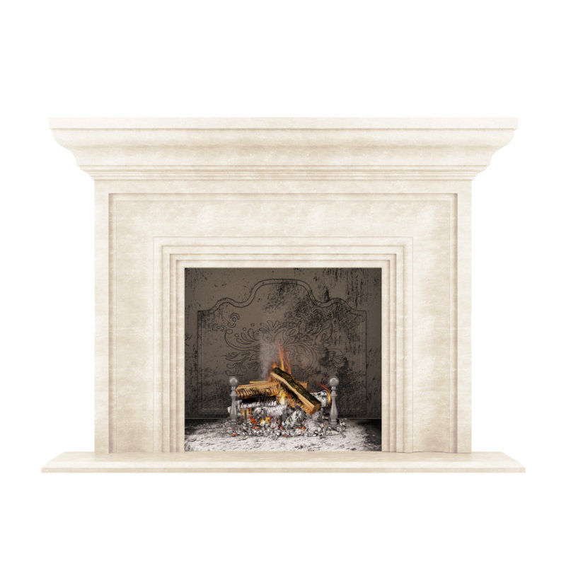 Grand Verona Fireplace Surround, Travertine Beige