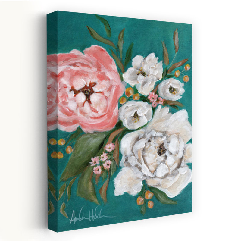 Art et fleurs de pivoines printanières, H 24 po x l 16 po