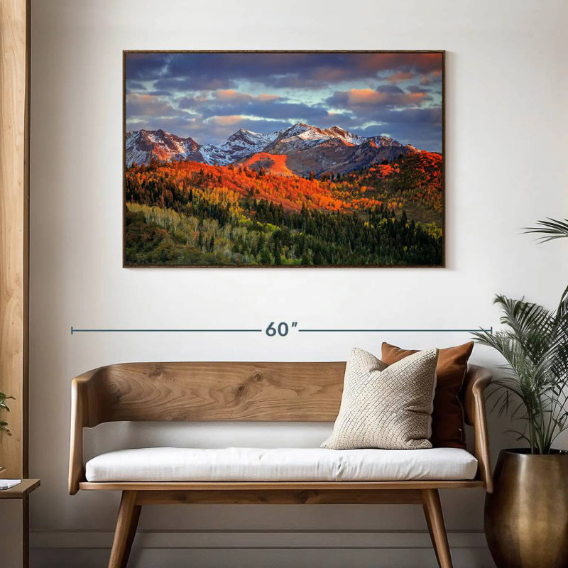 Mont Wasatch, 46 po x 31 po, Cadre flottant en noyer