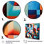 Motif géométrique orange et bleu - imprimé III-454689904-454689905