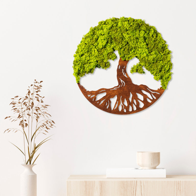 Handmade Decorative Wall Accessory, Green Moss, 17.3 x 0.4 x 17.3 inches | 100% MDF with 0.24-inch Thickness | Unique Color Variations for Distinctive Home Decor | Perfect for Living Room & Bedroom Accent