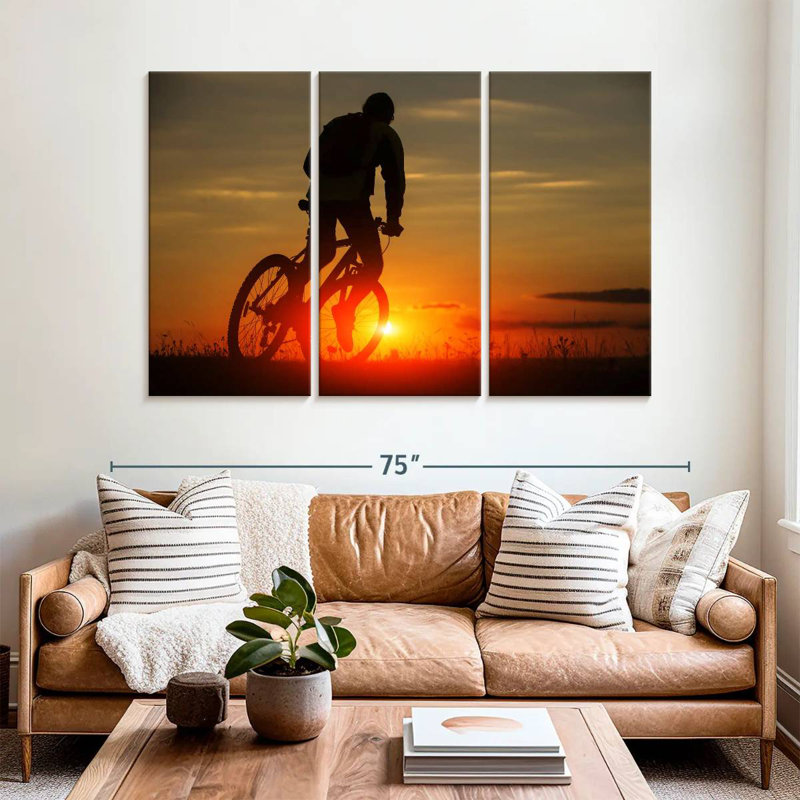 Mehar Sunset Biking, 42" H x 65" W