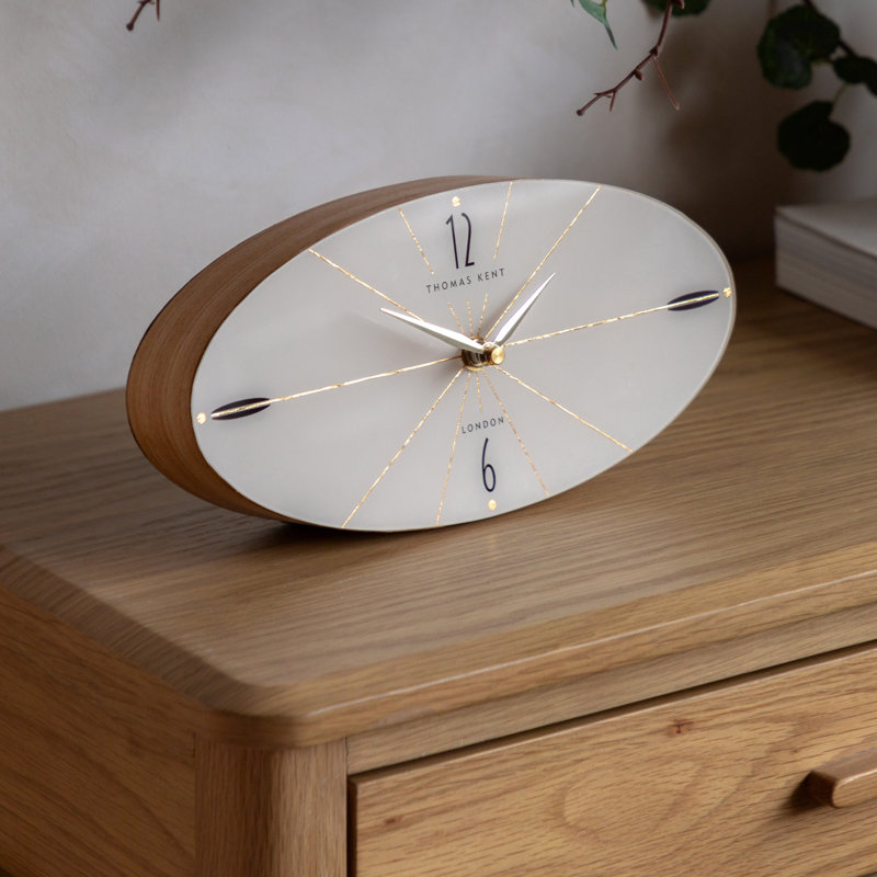Numerical MDF Atomic Tabletop Clock, Light Wood