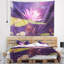 Tapisserie florale rose sur fond bleu-28486335
