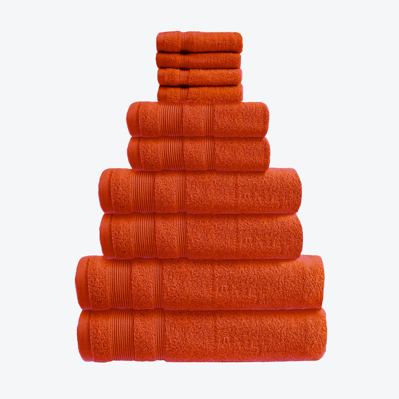 Baljiwan 10 Piece Egyptian-Quality Cotton Bath Towel Bale - Luxury Zero Twist Cotton, Multi-Size, Terracotta