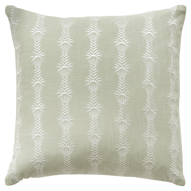 Coussin décoratif carré Tasha, Vert / blanc