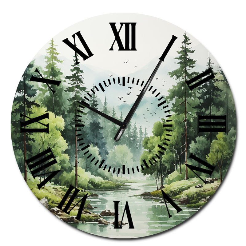 Horloge murale Tranquil Forêts, Surdimensionné