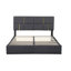 Lit plateforme tapissier avec rangement hydraulique et repose-pieds Ombret