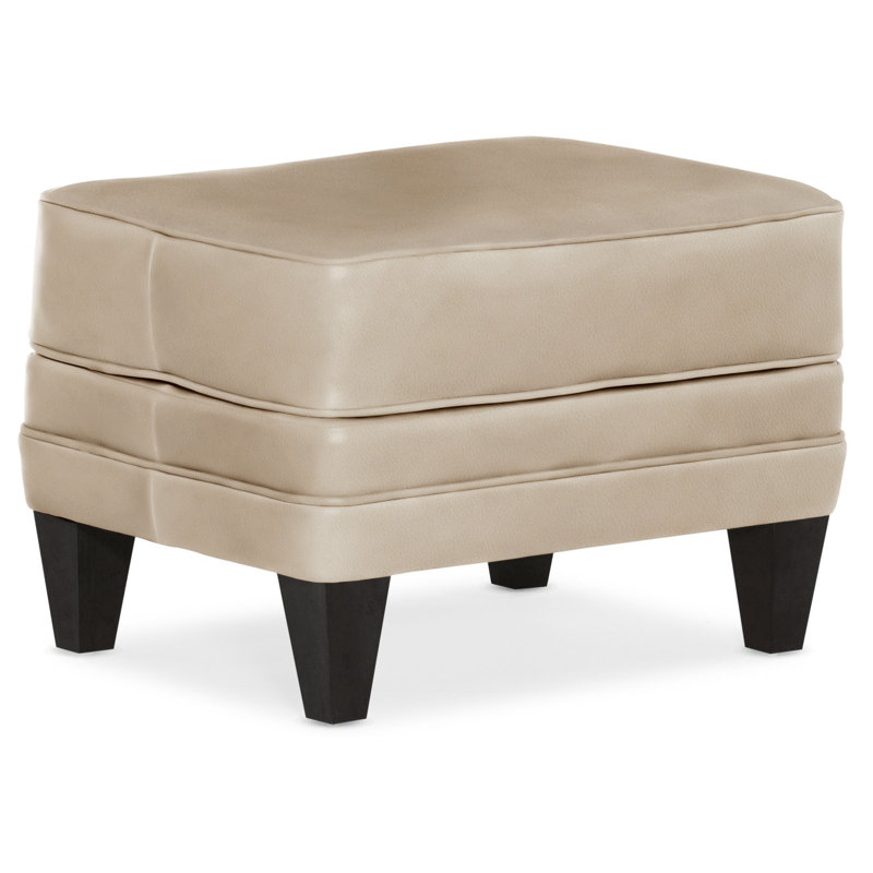 Willow Ottoman, Plantation, Outsider Raven Genuine Leather