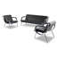 Ensemble de canapé de réception de bureau, ensemble de mobilier de salle d'attente avec canapé 3 places et 2 chaises simples, banc d'invité en cuir PU avec structure en métal, chaise longue ergonomique pour vestibule, cabinet, bureau, espace public-49714362