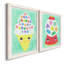 «Ice Cream Alphabet», peinture sur toile 2 pièces-988381096-988381104