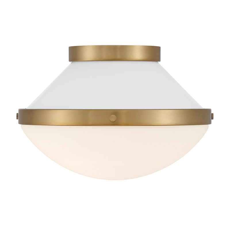 Bolderberg 1 Light Vibrant Flush Mount, White