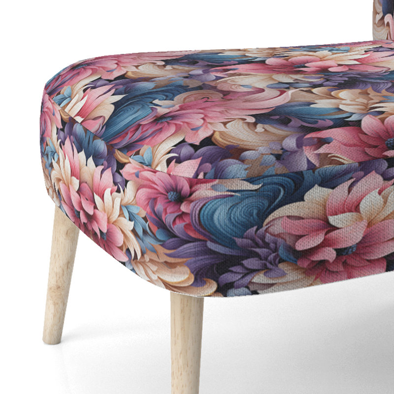 Chaise d'appoint rembourrée bohémienne rose et bleue