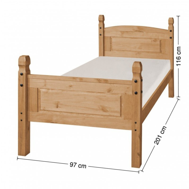 Bridewell Solid Wood Bed, Single (3'), Antique Wax