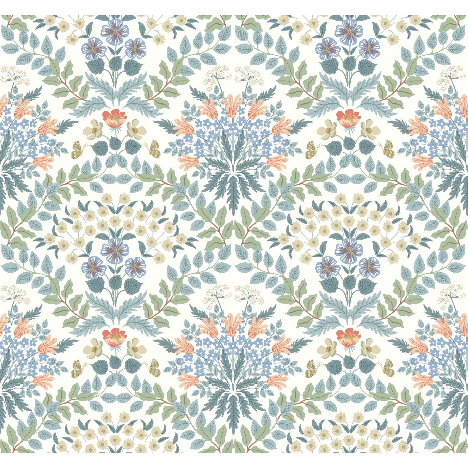 Rifle Paper Co. Bramble Wallpaper Double Roll, White/Green