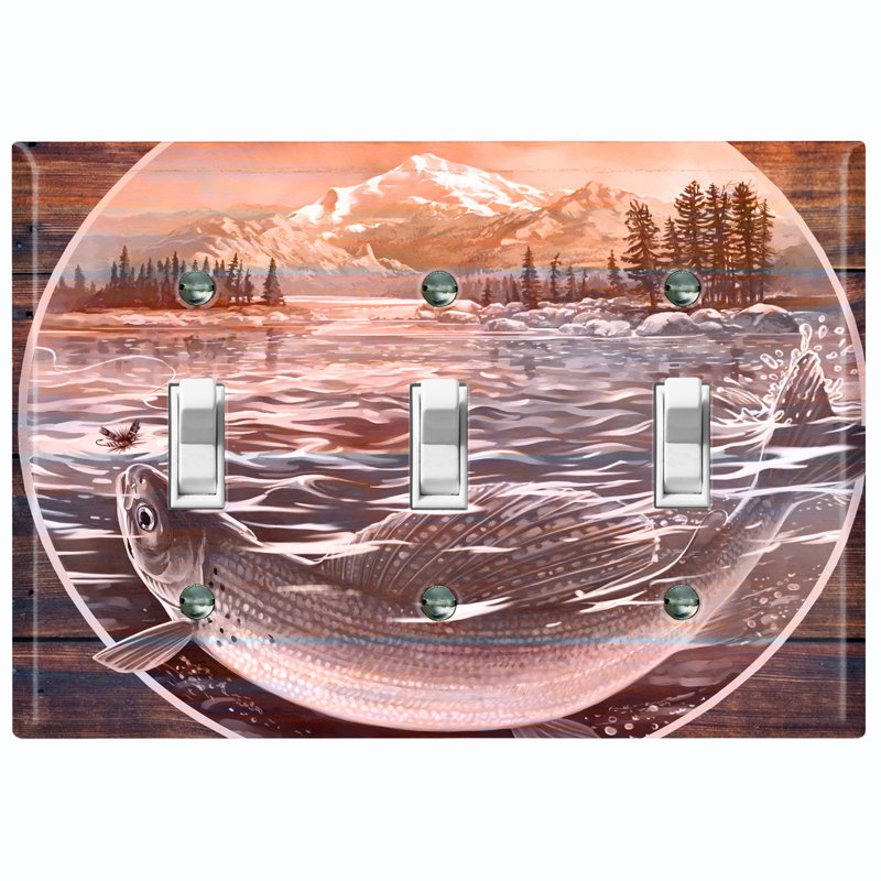 Plaque murale 3 bandes trophy pêche