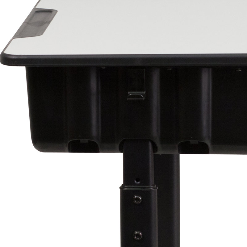 Adjustable Black and Gray Steel Student Desk