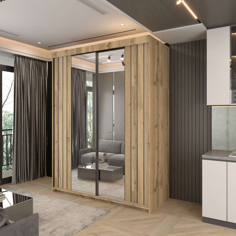 2 Door Laminate Wardrobe, Votan, 217cm H x 150cm W x 62cm D