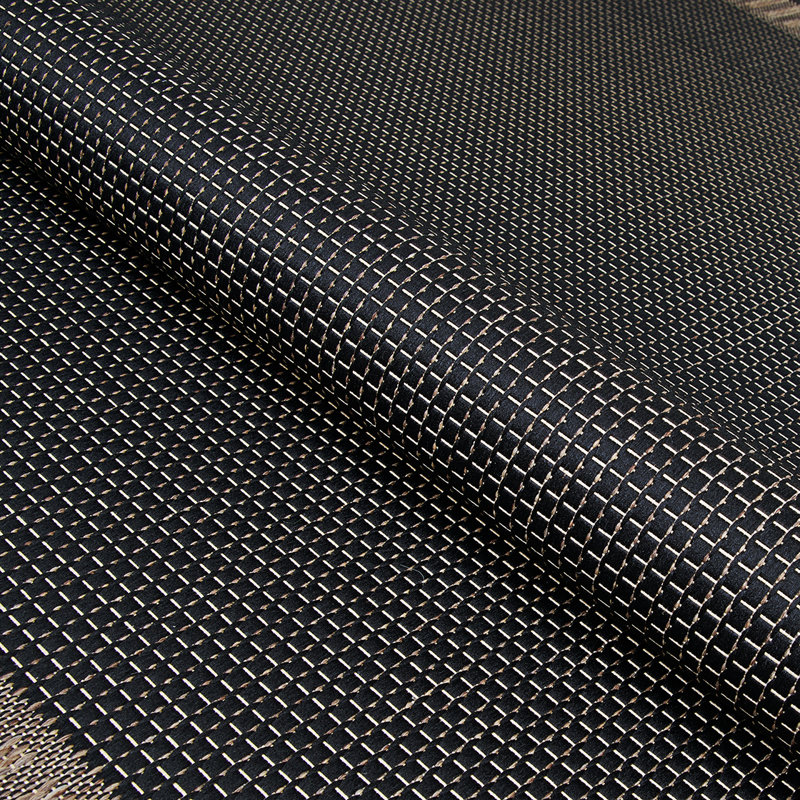 Ailin Sania Solid Black Cocoa Brown Flatwoven Indoor Outdoor Area Rug, Rectangle 5'3" x 7'6", Black / Brown