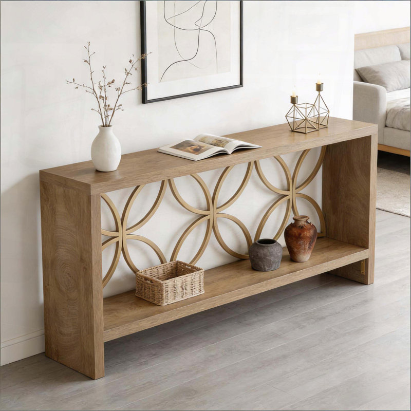Élégante console avec structure en acier stable