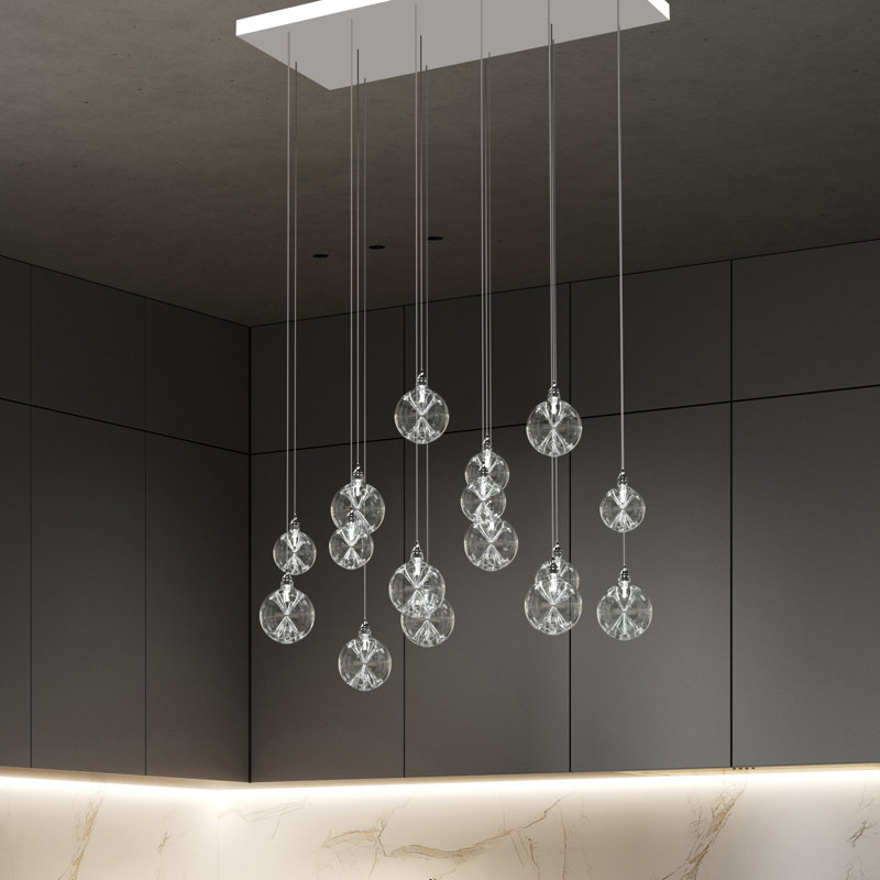 Calla Lilies 16 - Light Pendant, White, 96" H x 36" W x 16"D
