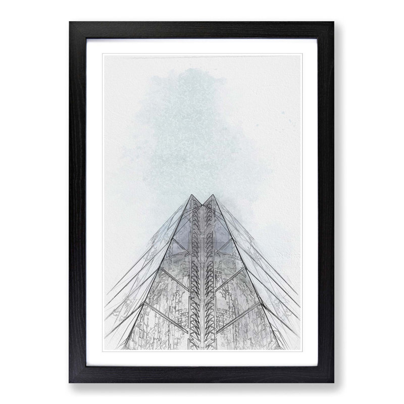 Sketching the Architecture Vol.55 - Picture Frame Drawing Print, Black Framed, 48cm H x 36cm W x 2cm D