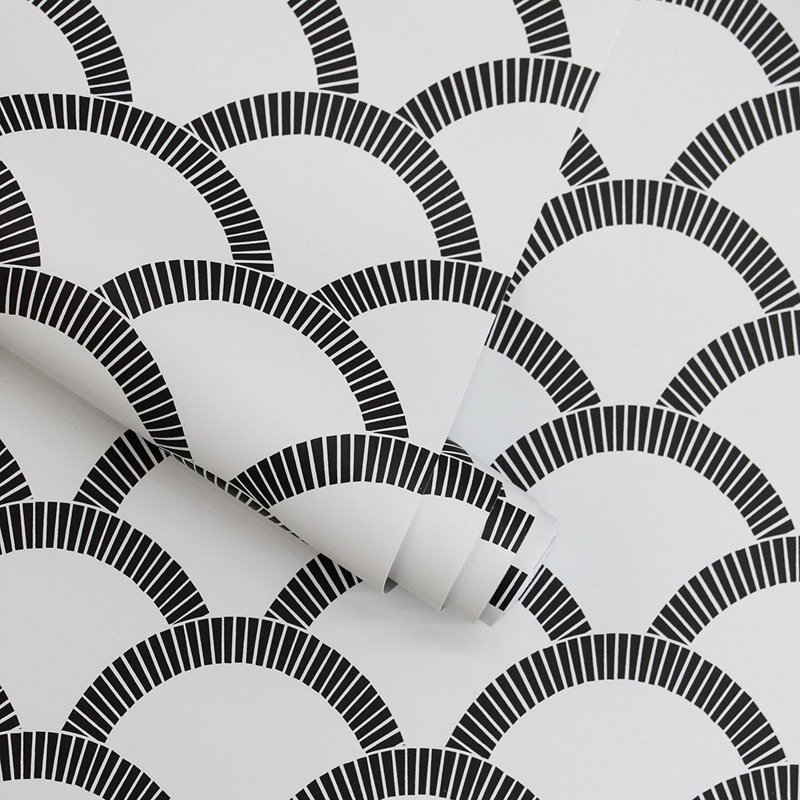 Papier peint adhésif mosaïque pétoncles, Noir, 1,75 kg