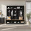 Arbre d'entrée minimaliste avec rangement cubique et banc - Organisateur de hall d'entrée avec 8 crochets et armoire à chaussures-1730151923