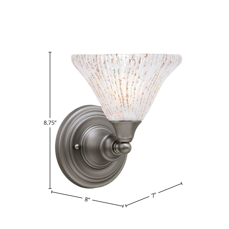 Wall Sconce With 7" Frosted Crystal Glass, Brushed Nickel